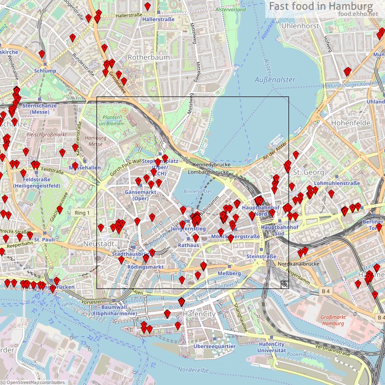 Fast food Hamburg - Map