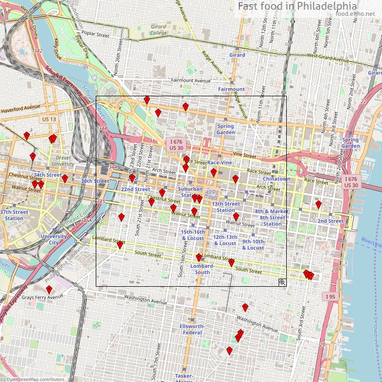 Fast food Philadelphia - Map
